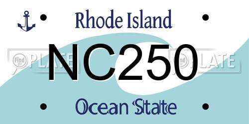 NC250 Rhode Island License Plate