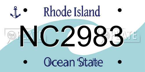 NC2983 Rhode Island License Plate