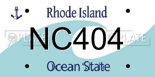 NC404 Rhode Island License Plate
