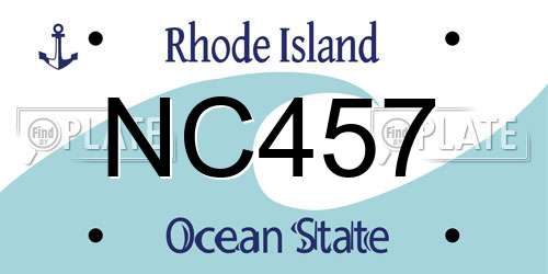 NC457 Rhode Island License Plate