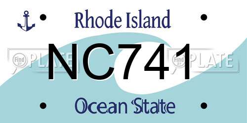 NC741 Rhode Island License Plate