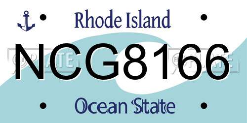 NCG8166 Rhode Island License Plate