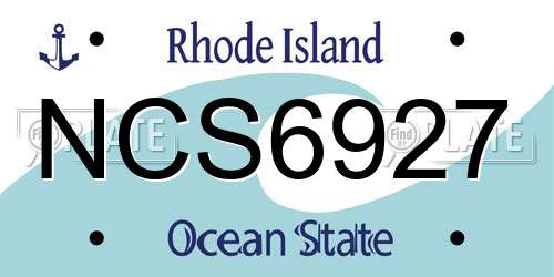 NCS6927 Rhode Island License Plate