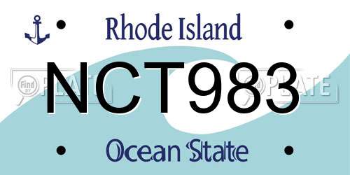NCT983 Rhode Island License Plate