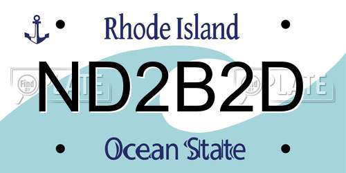 ND2B2D Rhode Island License Plate