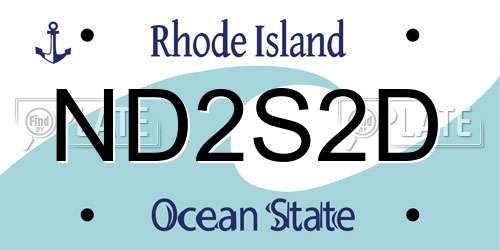 ND2S2D Rhode Island License Plate