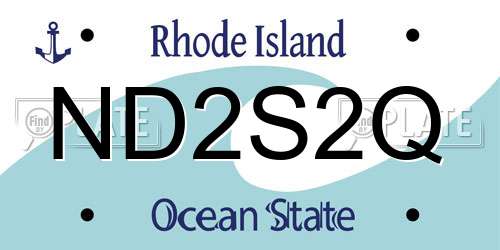 ND2S2Q Rhode Island License Plate