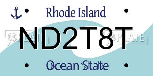 ND2T8T Rhode Island License Plate