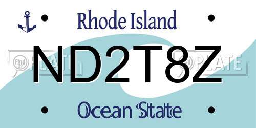 ND2T8Z Rhode Island License Plate