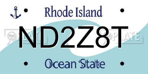 ND2Z8T Rhode Island License Plate