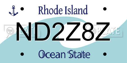 ND2Z8Z Rhode Island License Plate