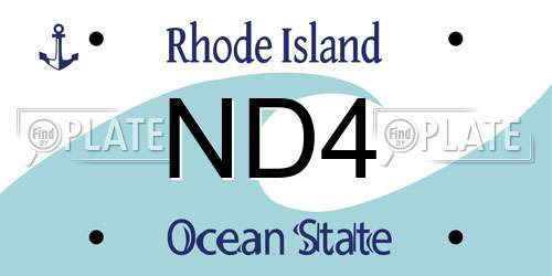 ND4 Rhode Island License Plate