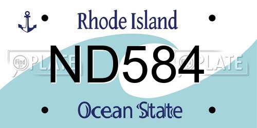 ND584 Rhode Island License Plate