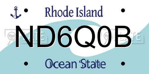 ND6Q0B Rhode Island License Plate