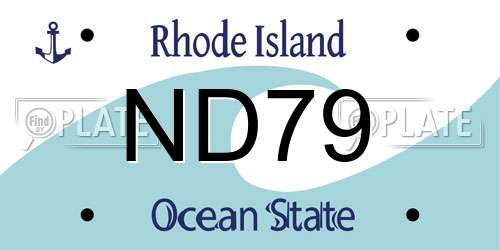 ND79 Rhode Island License Plate