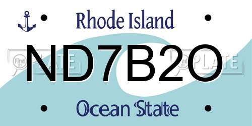 ND7B2O Rhode Island License Plate