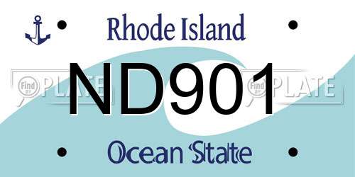 ND901 Rhode Island License Plate