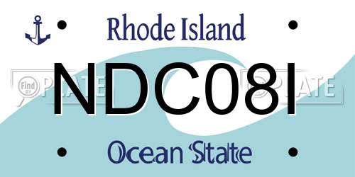 NDC08I Rhode Island License Plate