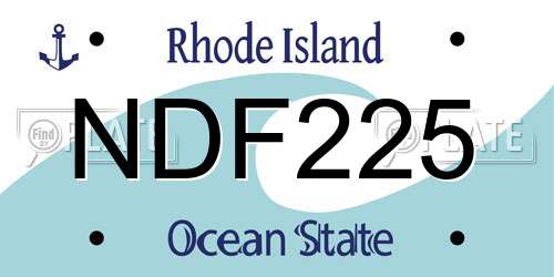 NDF225 Rhode Island License Plate