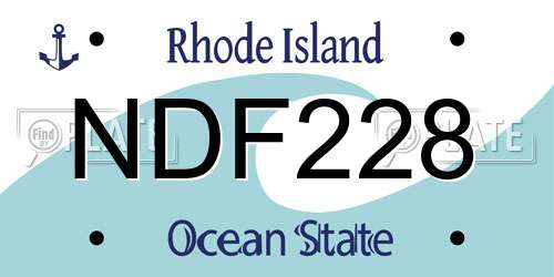 NDF228 Rhode Island License Plate