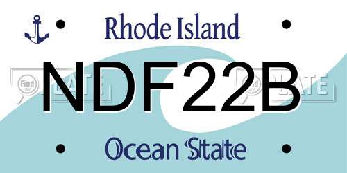 NDF22B Rhode Island License Plate