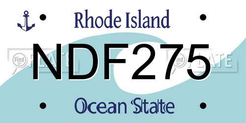 NDF275 Rhode Island License Plate