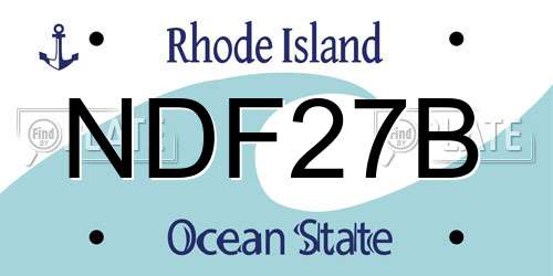 NDF27B Rhode Island License Plate