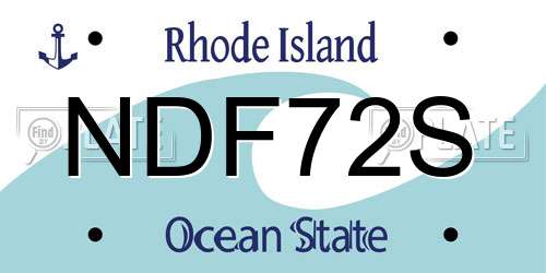 NDF72S Rhode Island License Plate