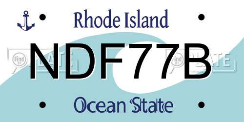 NDF77B Rhode Island License Plate