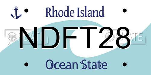 NDFT28 Rhode Island License Plate