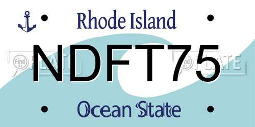 NDFT75 Rhode Island License Plate