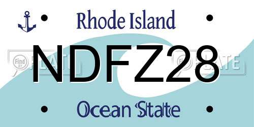NDFZ28 Rhode Island License Plate