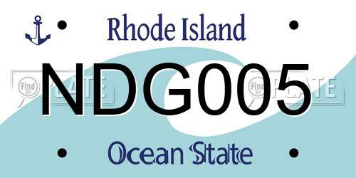 NDG005 Rhode Island License Plate