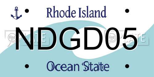 NDGD05 Rhode Island License Plate
