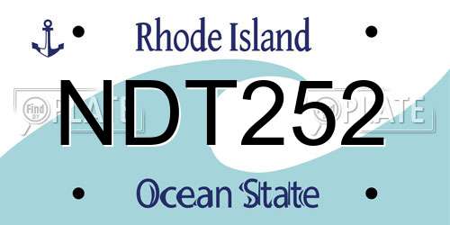 NDT252 Rhode Island License Plate