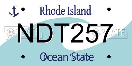 NDT257 Rhode Island License Plate