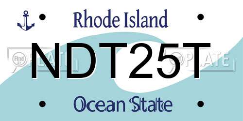 NDT25T Rhode Island License Plate