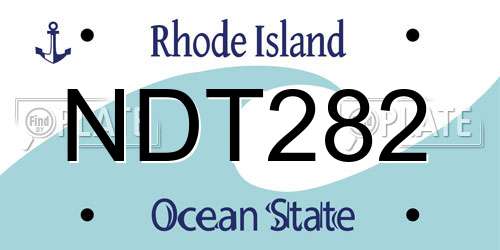NDT282 Rhode Island License Plate