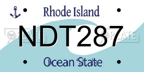 NDT287 Rhode Island License Plate