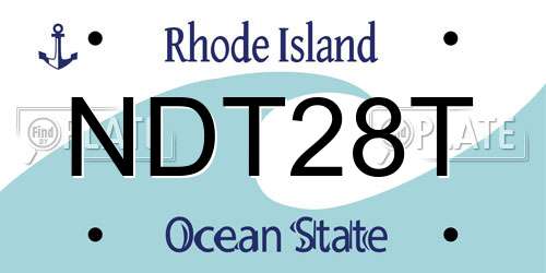 NDT28T Rhode Island License Plate
