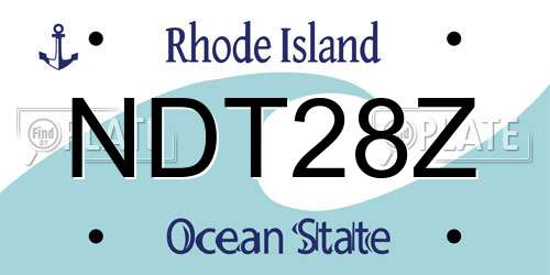 NDT28Z Rhode Island License Plate