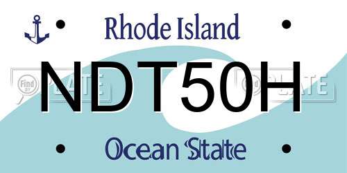 NDT50H Rhode Island License Plate