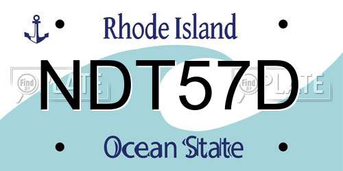 NDT57D Rhode Island License Plate