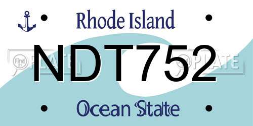 NDT752 Rhode Island License Plate