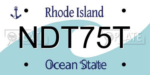 NDT75T Rhode Island License Plate