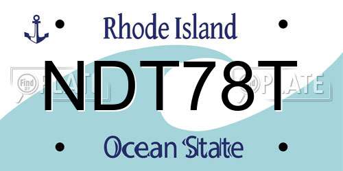 NDT78T Rhode Island License Plate