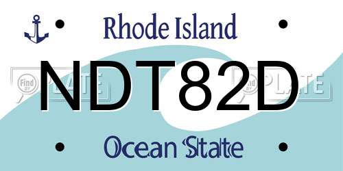 NDT82D Rhode Island License Plate