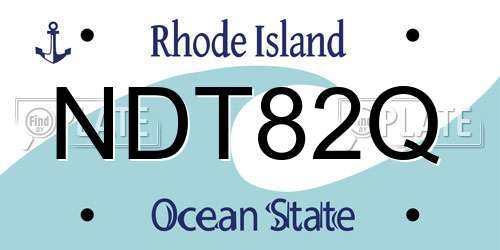 NDT82Q Rhode Island License Plate