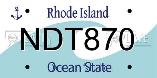 NDT870 Rhode Island License Plate