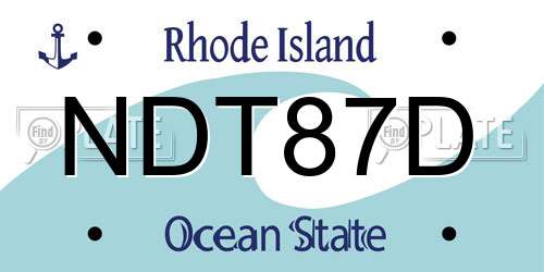 NDT87D Rhode Island License Plate